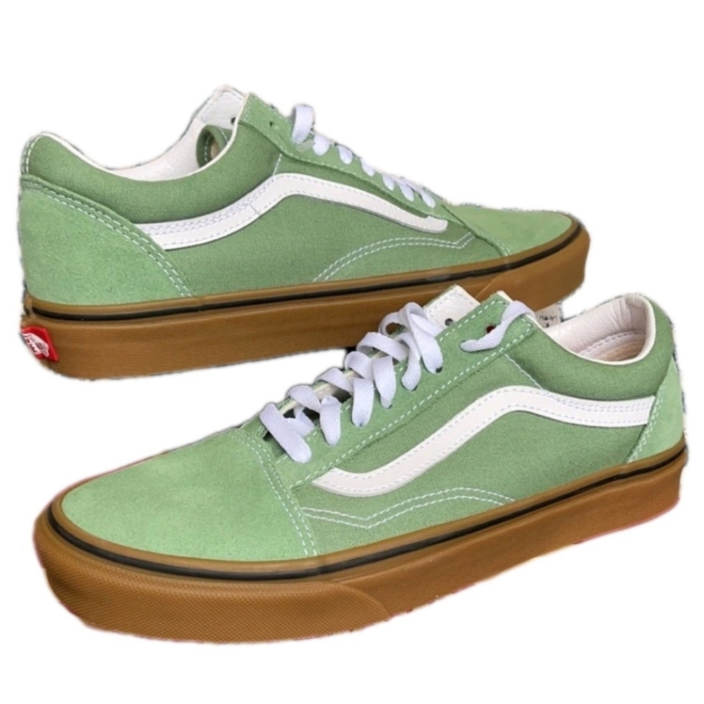 Vans Old Skool Basil Green Gum shoe (UNISEX) Sneakers US Men's 7.5 Wmns Sz 9 - Picture 2 of 10